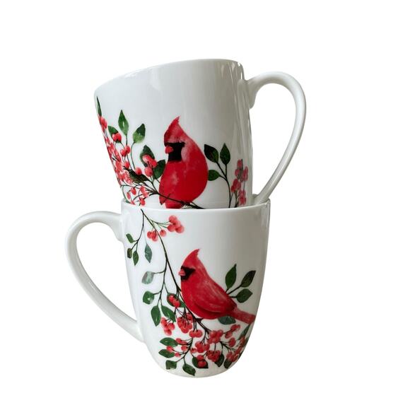 MIKASA Cardinal Leaves Porcelain Coffee Mugs 12oz Set of 4 NEW - Picture 6 of 10